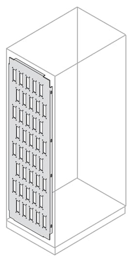 Pannello portaconnettori metallo 40 fori 2000x500 mm per quadri elettrici