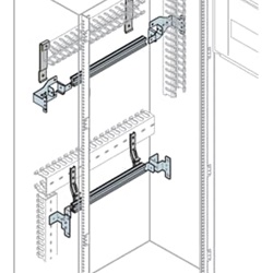 Guida DIN 800mm 36 moduli con supporti frontali per quadri elettrici industriali