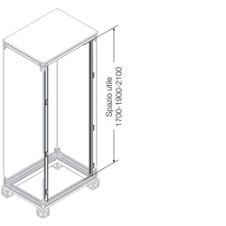N. 2 montanti per apparecchiature modulari H=2000 mm