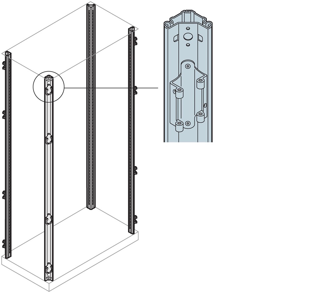 Montanti con cerniere per strutture standard H=1800 mm