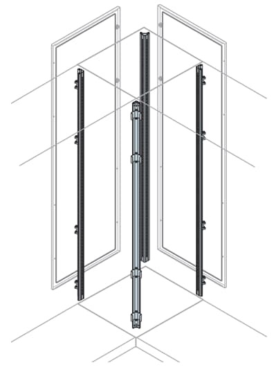 Montanti angolo 4 pezzi H2000mm struttura quadri elettrici