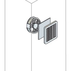 Kit aerazione 230V filtro ventilatore 204x204 mm parete
