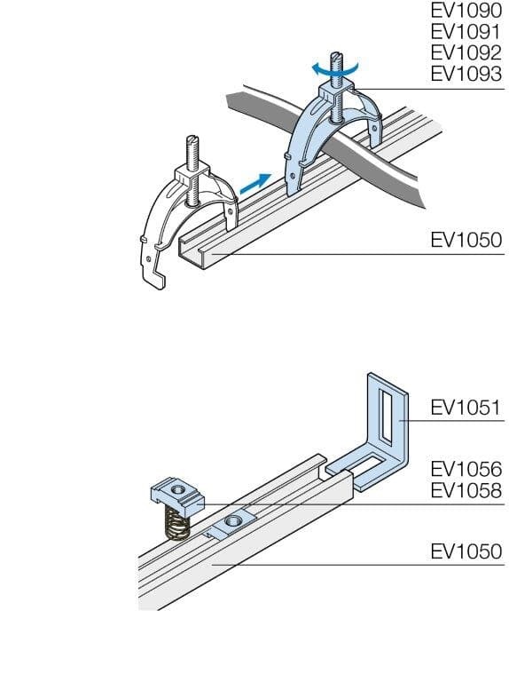 Supporti angolari alluminio per fissaggio universale EV1050, set 25 pezzi