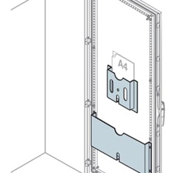 Tasca portaschemi metallo grigio RAL 7035 per quadri elettrici larghezza 1000 mm