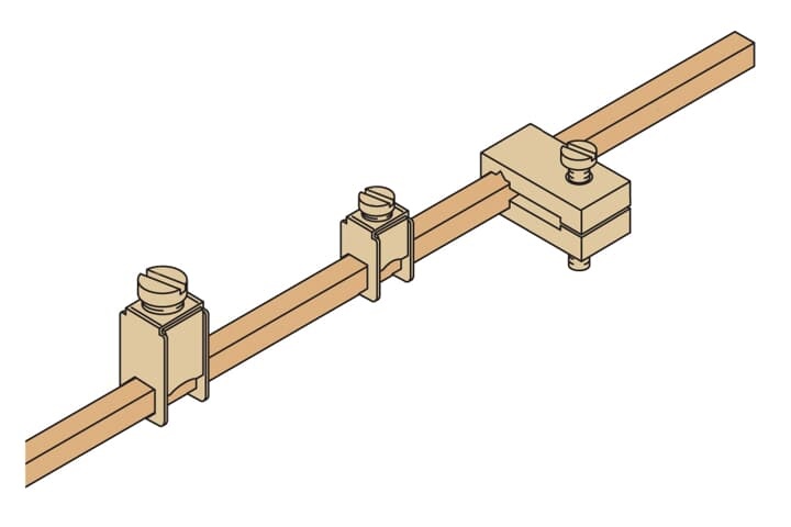 Barra neutro/terra rame 6x6mm 2000mm impianti elettrici