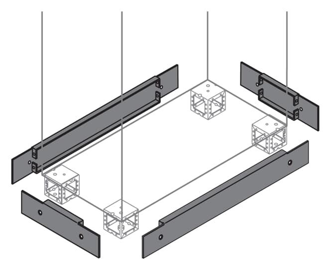 Plinth flange 100x1000mm fissaggio strutture automazione