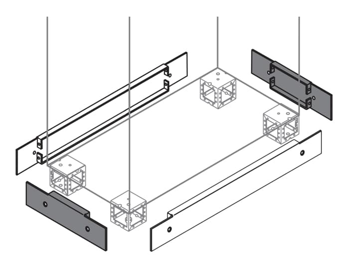 Flange zoccolo 100x300 mm supporto automazione