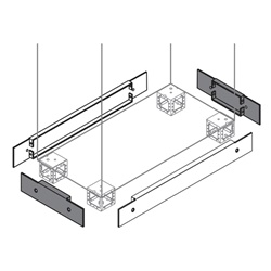 Flange zoccolo 100x500 mm supporto robusto per quadri automazione industriale