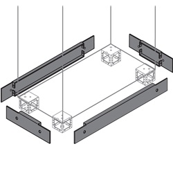 Coppia di flange fronte-retro cieche 100x600 mm (HxL/P)