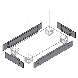 Flange zoccolo 100x800 mm set 2 pezzi supporto stabile automazione impianti elettrici