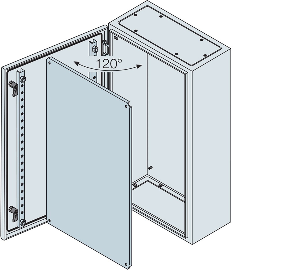 Cassa con porta cieca+piastra di fondo 400x300x200 mm (HxLxP)
