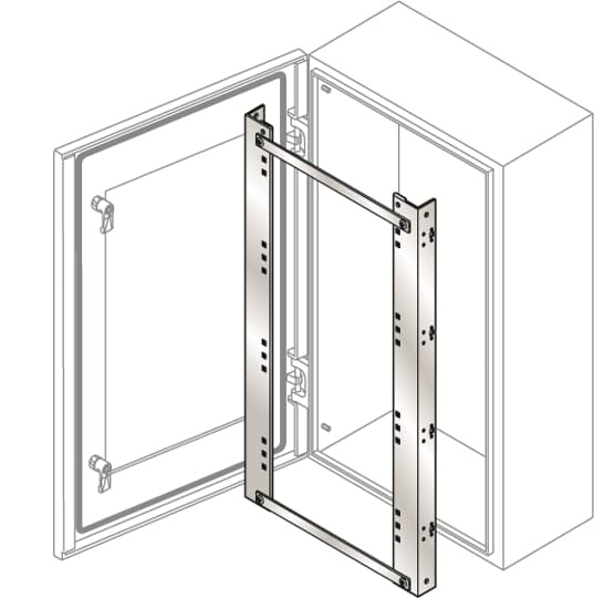 Telaio DIN inox 36 moduli 5 file 1000x800 mm per quadri elettrici