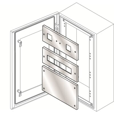 Pannello cieco inox 185x800 mm per quadri elettrici
