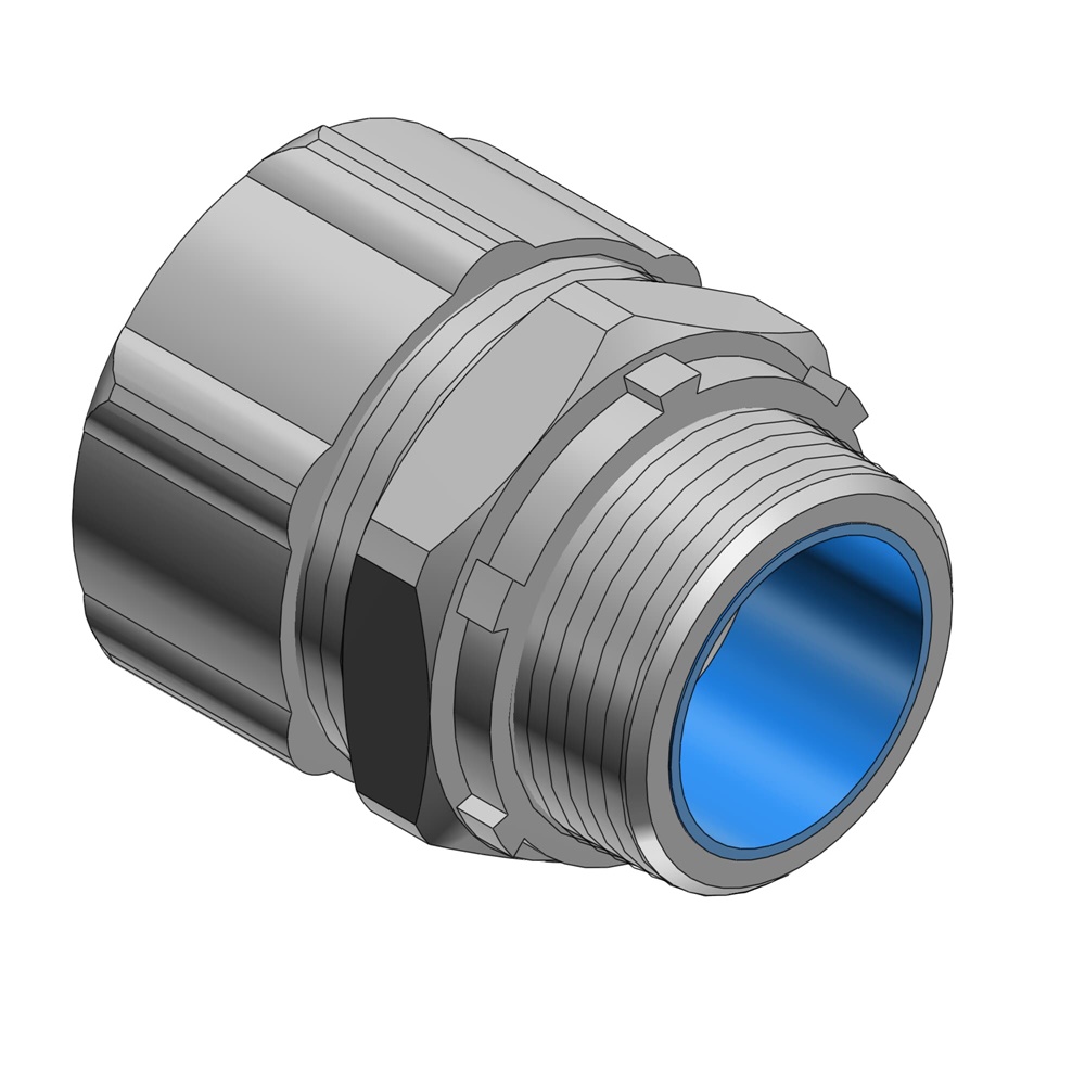 Raccordo diritto NC32 filettatura 1 NPT acciaio zincato resistente per impianti elettrici industriali e civili