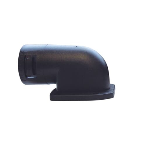 Raccoglitore flangiato 90° 34mm PA66 nero per applicazioni elettriche
