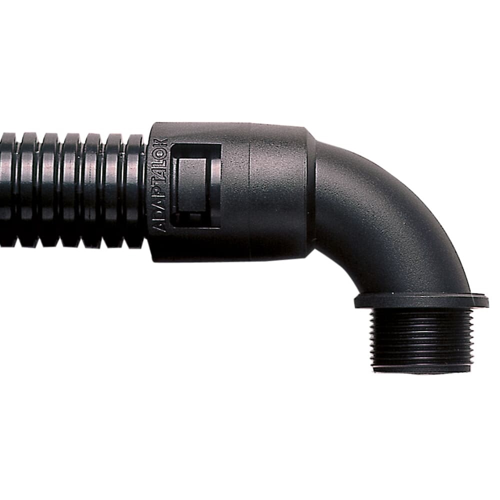 Raccolta angolare fissa 90° M32 PA66 nero per impianti elettrici 34mm