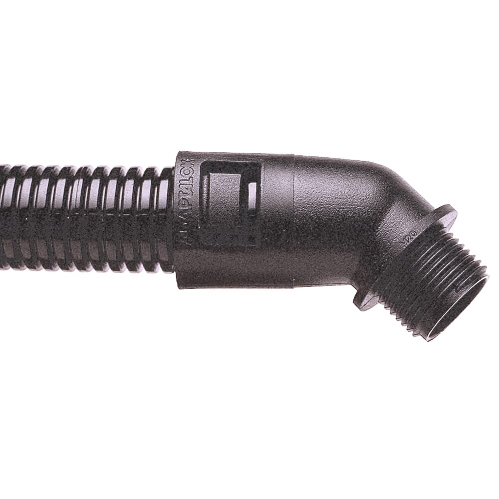 Raccolta fissa angolare 45° M32 34mm PA66 nero per impianti elettrici industriali