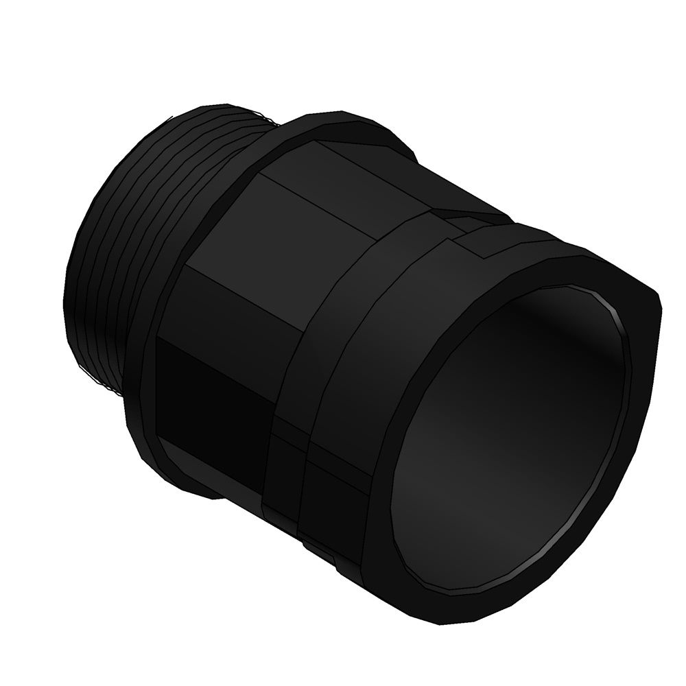 Fitting Smart Line diritto PA6 filettatura M16x1,5 per tubi corrugati NW12 IP66 nero