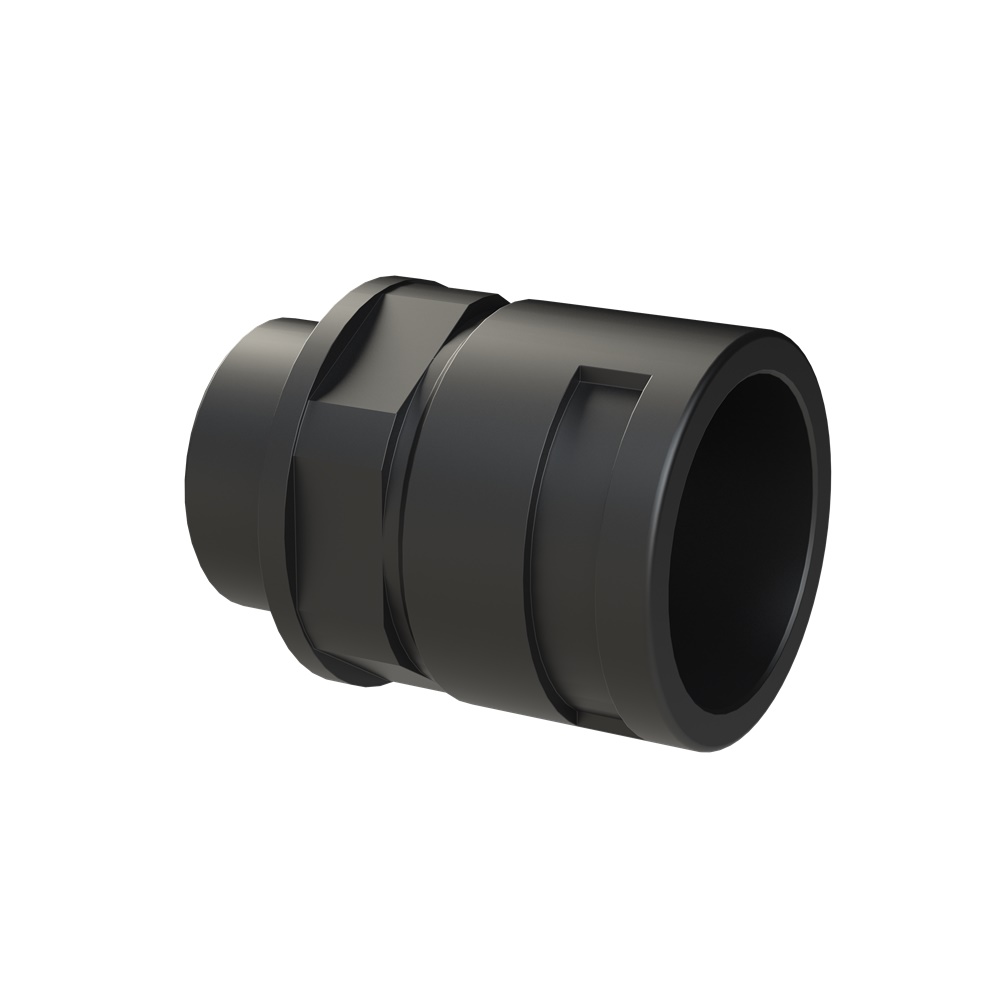 Raccordo diritto PA6 M40x1.5 NW36 tenuta IP68 nero per impianti elettrici