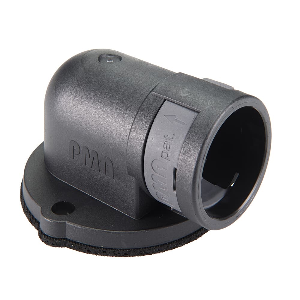 Raccordo flangia 90° PA6 DN29 per canalizzazioni elettriche IP68 nero