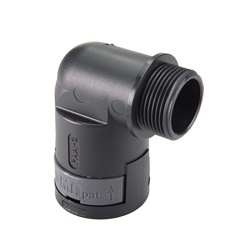 Raccordo angolo 90° poliammide 6 nero PG21 DN23 IP66 per impianti elettrici