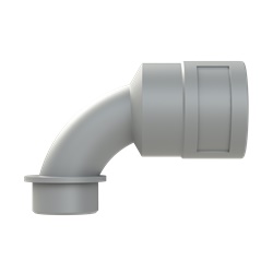 Raccordo curvo 90° PA6 M25 IP66 per canaline corrugate NW23 grigio