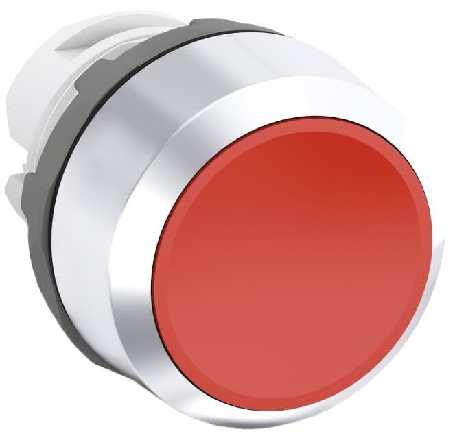Pushbutton modulare rosso non illuminato design compatto per impianti elettrici residenziali e industriali