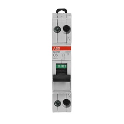 Interruttore automatico compatto 1P+N 6A tipo C protezione sovraccarico cortocircuito impianti elettrici residenziali e professionali