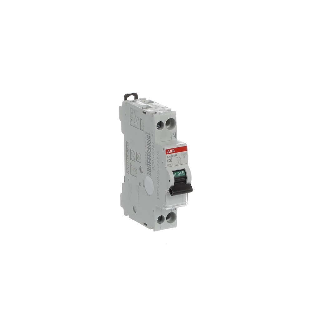Interruttore automatico modulare SN201M 1P+N 6A tipo C protezione circuiti 230V