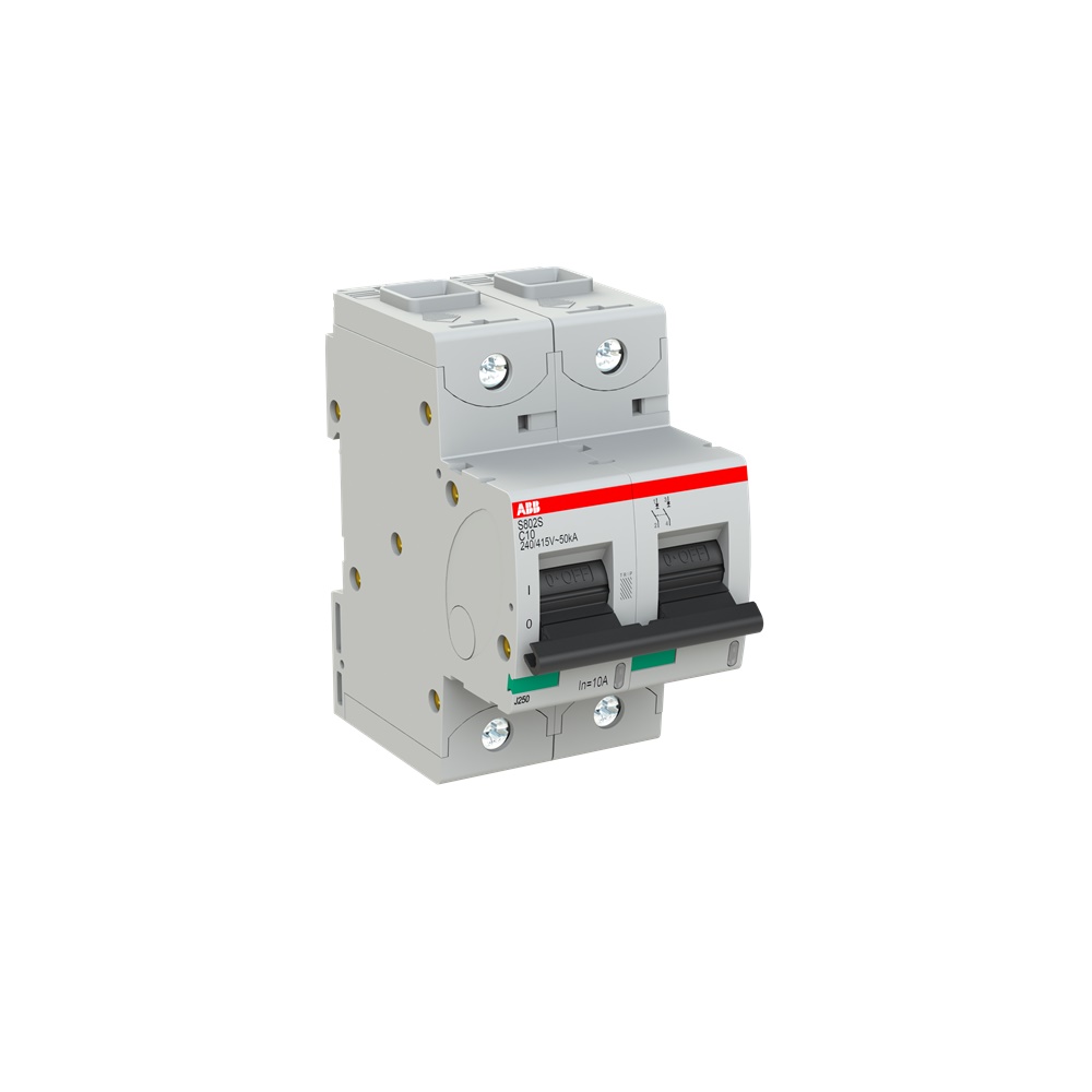 Interruttore automatico bipolare S802S-C10 10A C10 protezione sovraccarico corto circuito uso residenziale industriale