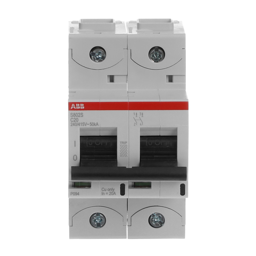 Interruttore automatico bipolare 20A C20 alta prestazione uso residenziale industriale