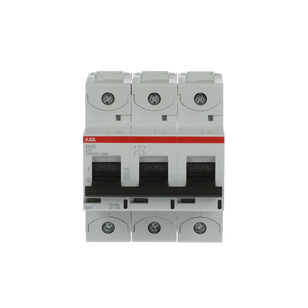 Interruttore automatico S803S-C10 3 poli 10A C-caratteristica uso residenziale industriale