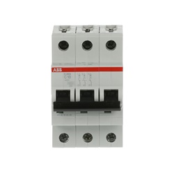 Interruttore automatico miniature S200 3 poli 10A caratteristica C 6kA protezione sovraccarico e cortocircuito uso residenziale e industriale