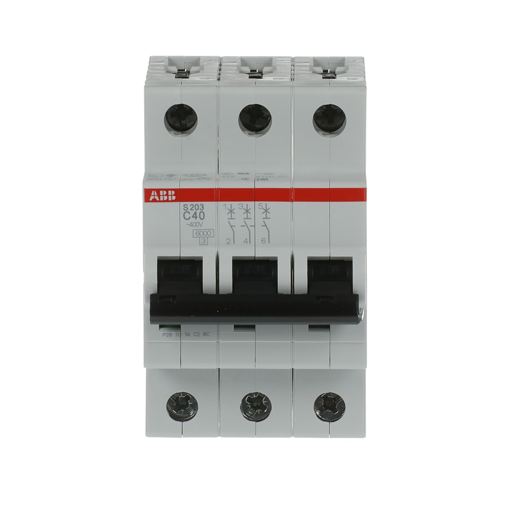 Interruttore Automatico Miniatura S200 3P 40A Curva C 6kA AC uso residenziale e industriale