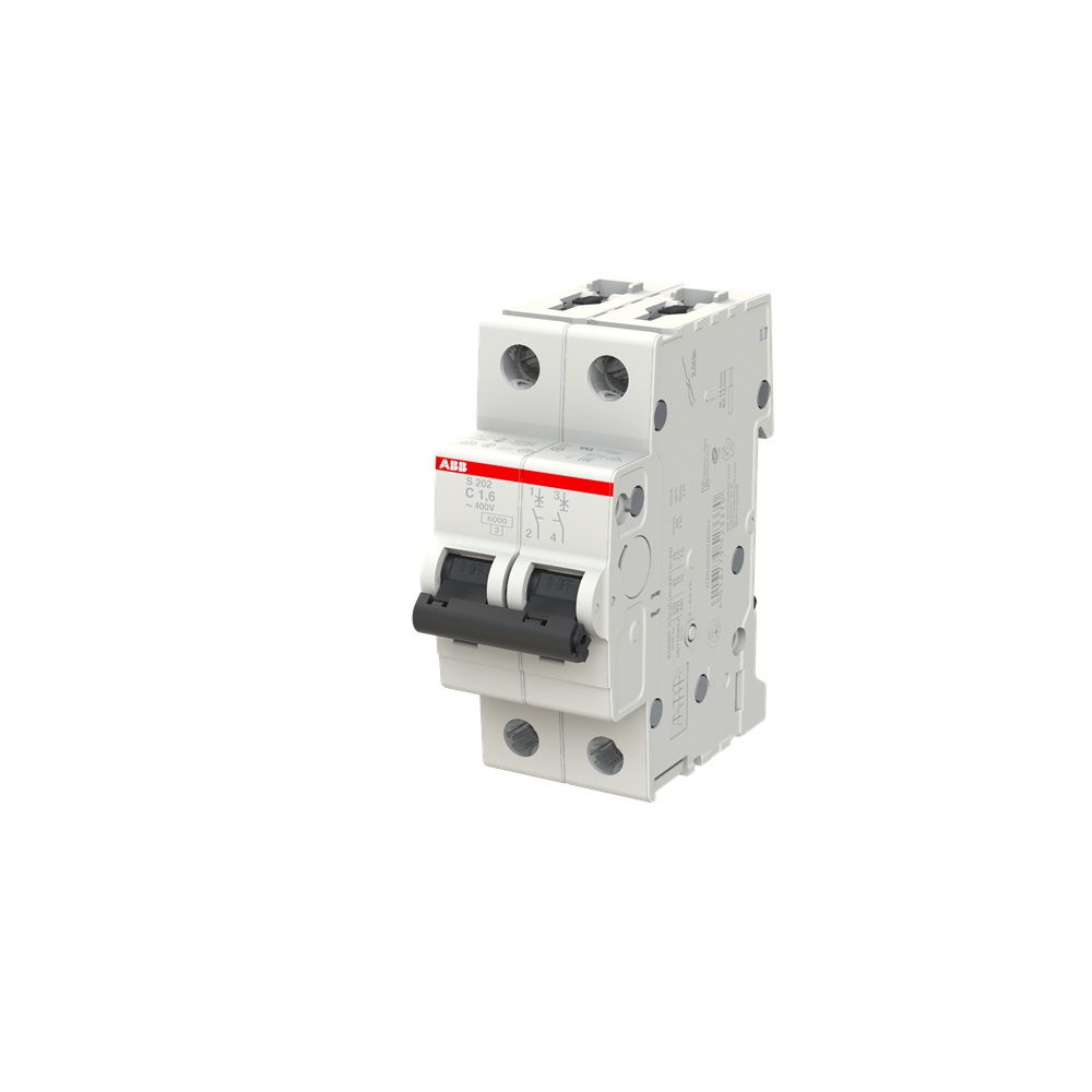 Interruttore Automatico Miniatura S200 2P 1,6A Caratteristica C 6kA Uso Residenziale Industriale