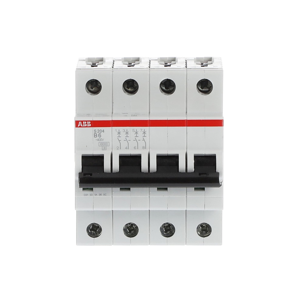Interruttore Automatico Miniatura S200 4P 6A B 6kA Uso Residenziale Industriale