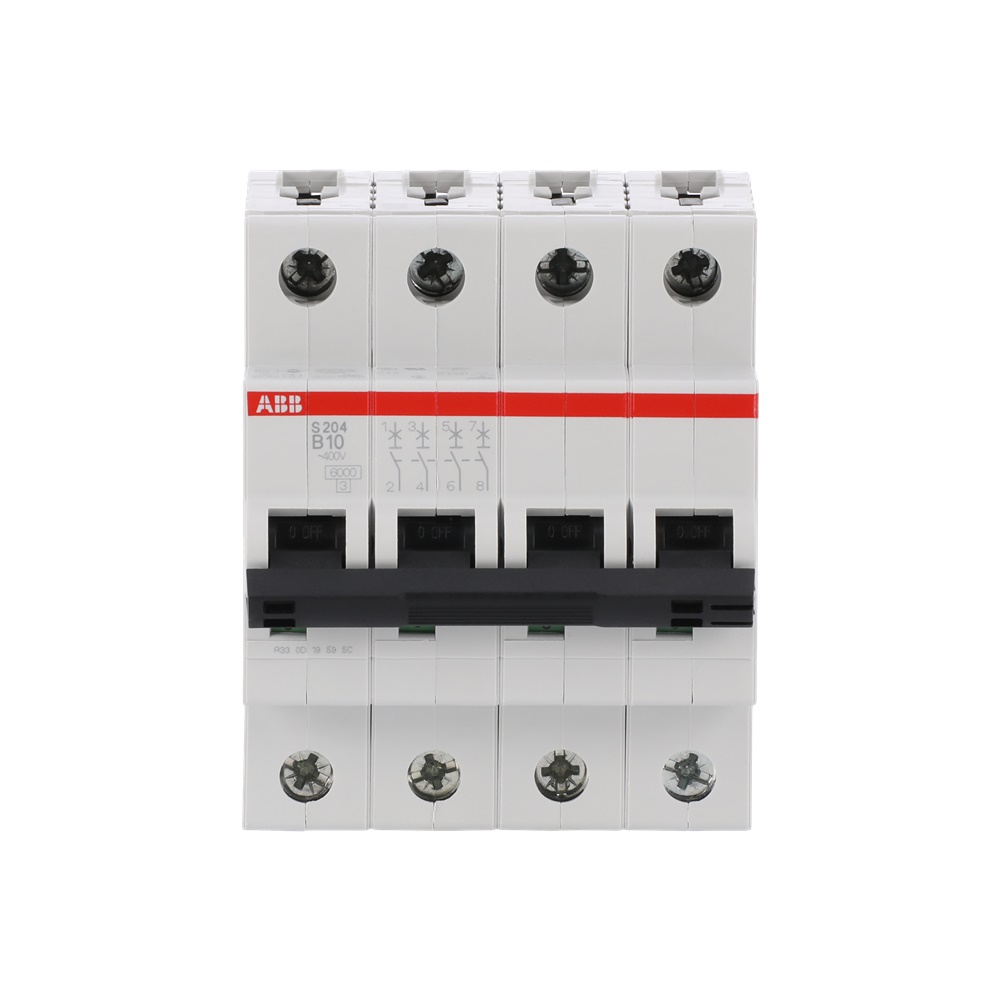 Interruttore automatico Miniature Circuit Breaker S200 4 poli 10A tipo B 6kA uso residenziale e industriale