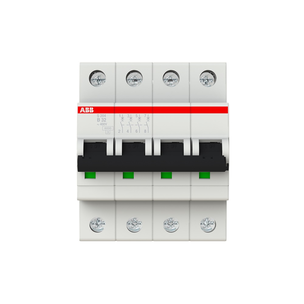 Interruttore Automatico Miniatura S200 4P 32A B 6kA per Uso Residenziale e Industriale