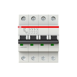 Interruttore Automatico Miniatura S200 4 Poli 8A Curva C 6kA AC uso residenziale e industriale