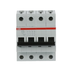 Interruttore automatico miniatura S200 4 poli 32A curva C 6kA per impianti residenziali e commerciali
