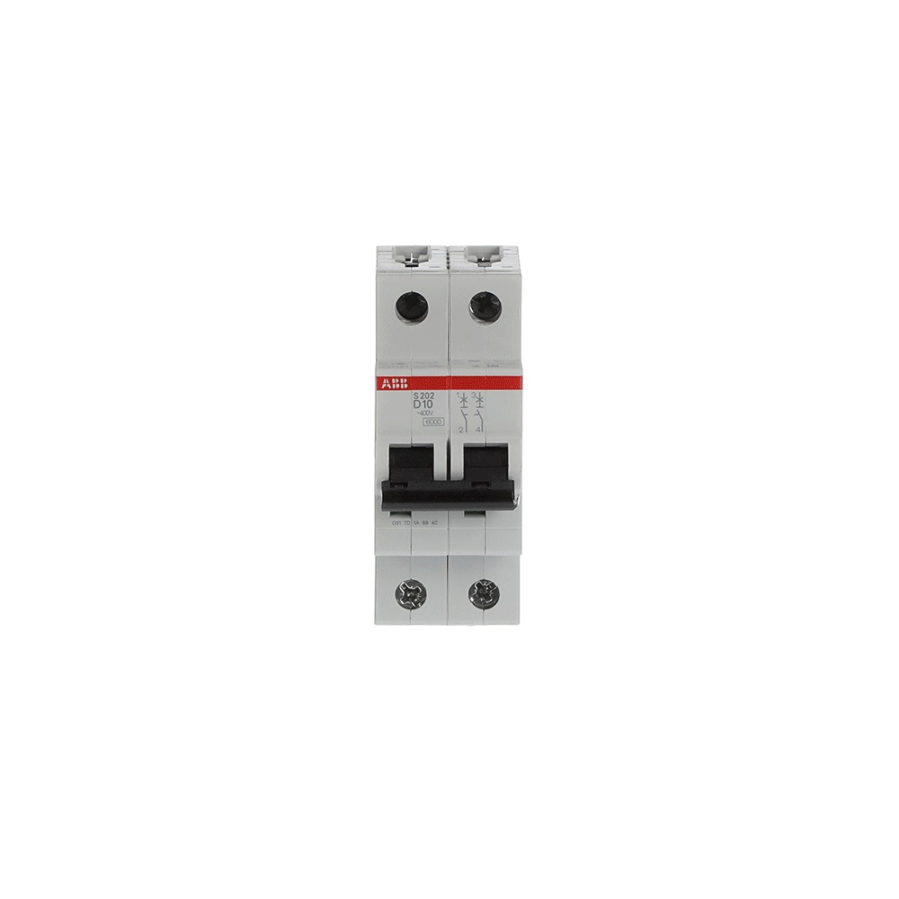Interruttore Automatico Miniatura S200 2P 10A Caratteristica D 6kA Uso Residenziale Industriale