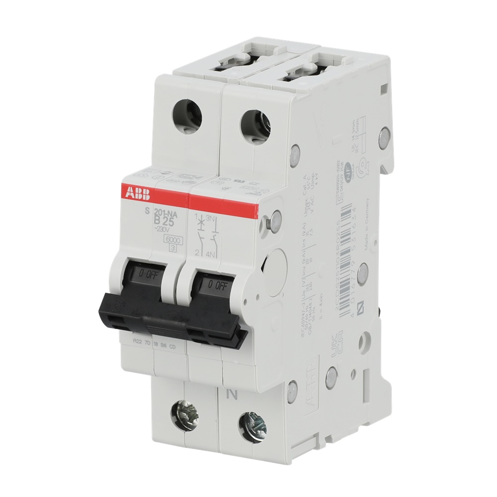 Interruttore Automatico Miniatura S200 1P+N 25A B 6kA AC uso residenziale e industriale