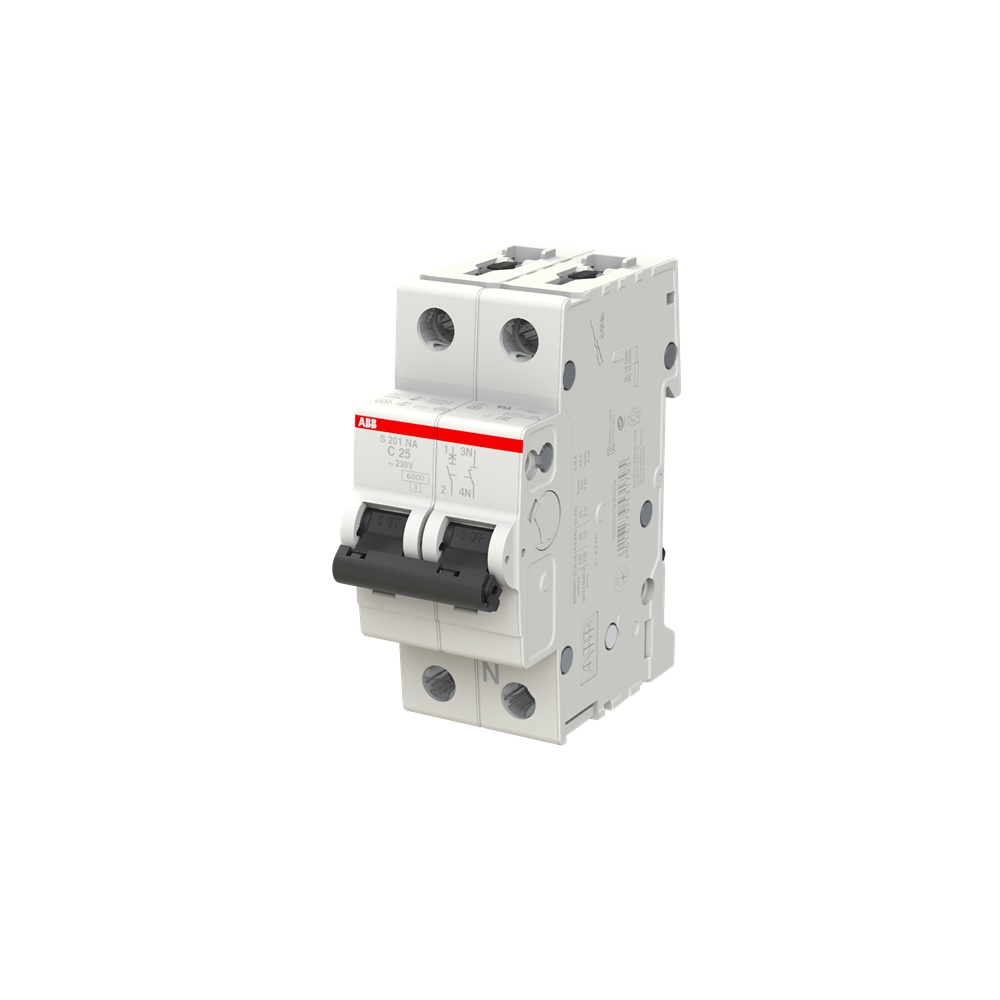 Interruttore automatico S200 1P+N 25A C 6kA protezione sovraccarico cortocircuito residenziale industriale