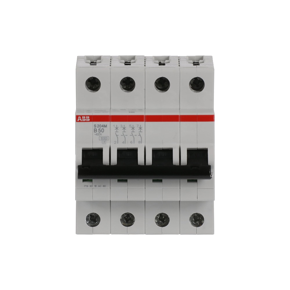Interruttore Automatico Miniatura S200M 4P 50A B 10kA Uso Residenziale Commerciale Industriale
