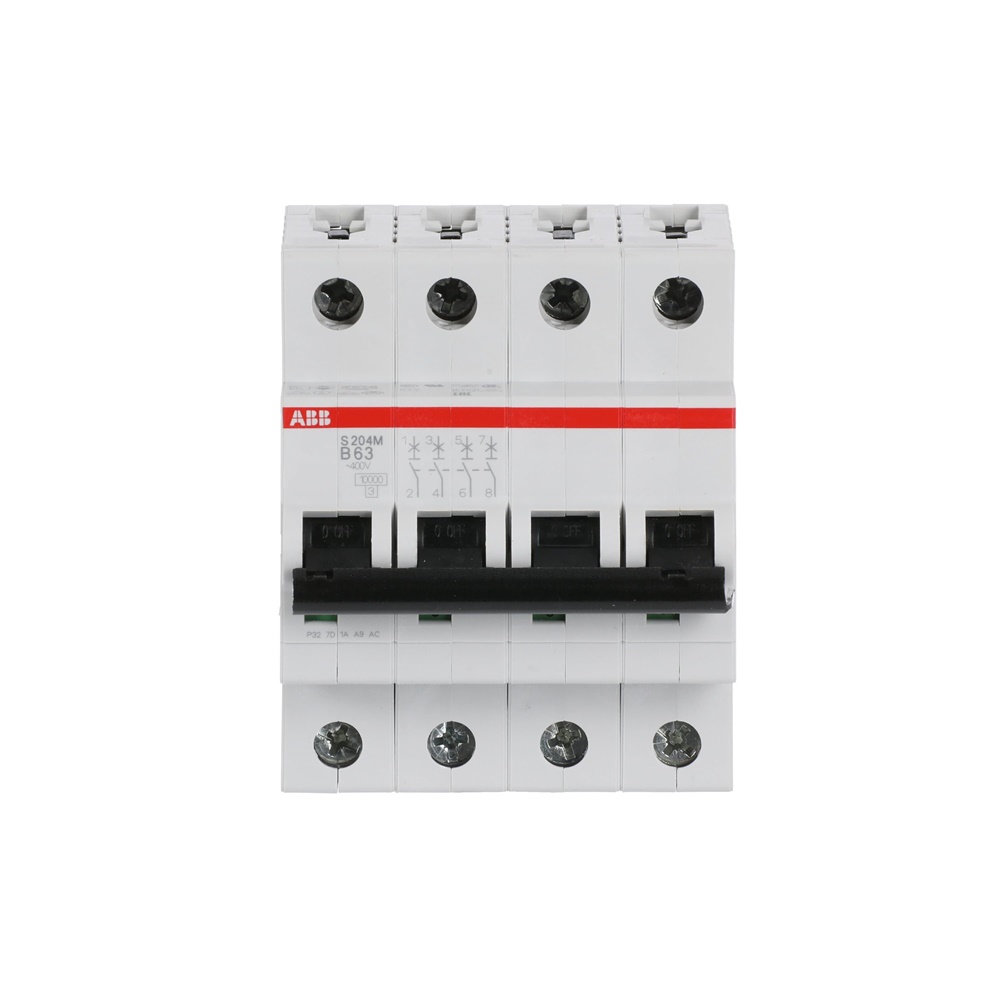 Interruttore Automatico Miniatura S200M 4P 63A Curva B 10kA Uso Residenziale Industriale