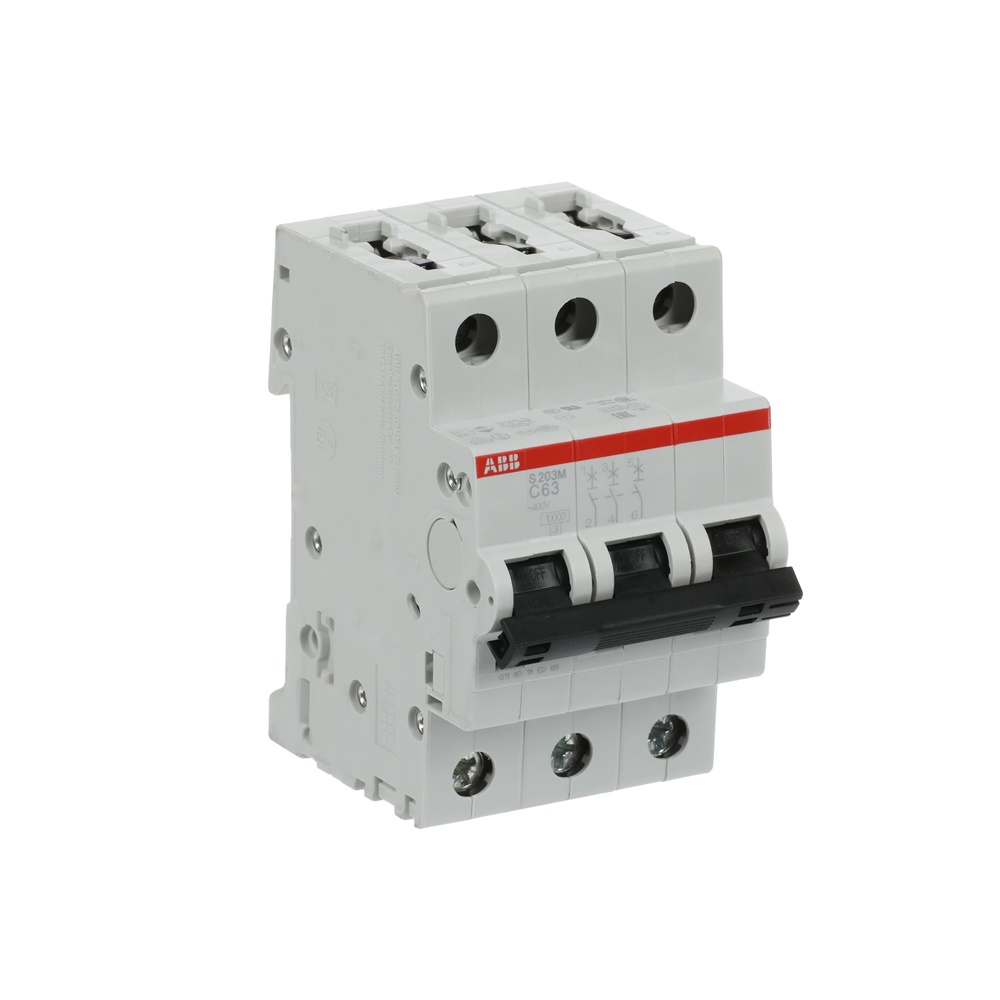 Interruttore automatico modulare S200M 3 poli 63A curva C 10kA uso residenziale industriale