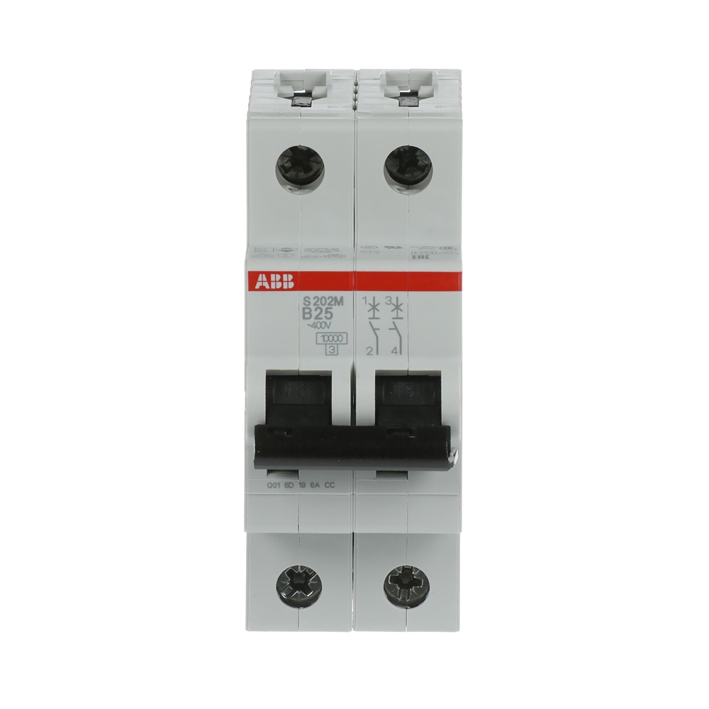 Interruttore automatico Miniature Circuit Breaker S200M 2P 25A B 10kA uso residenziale commerciale industriale