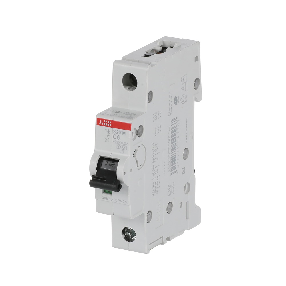Interruttore automatico Miniature Circuit Breaker S200M 1P 6A caratteristica C uso residenziale commerciale industriale