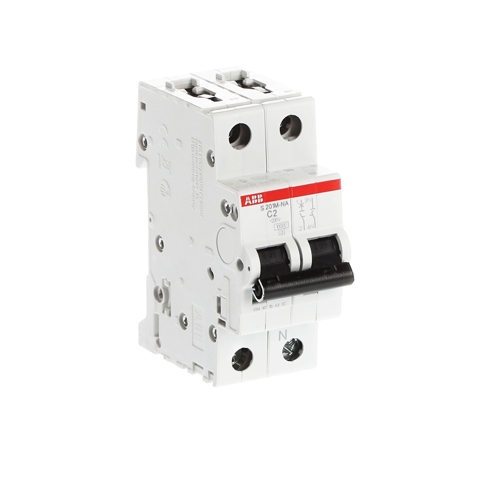 Interruttore magnetotermico S200M 1P+N 2A C 10kA uso residenziale commerciale industriale