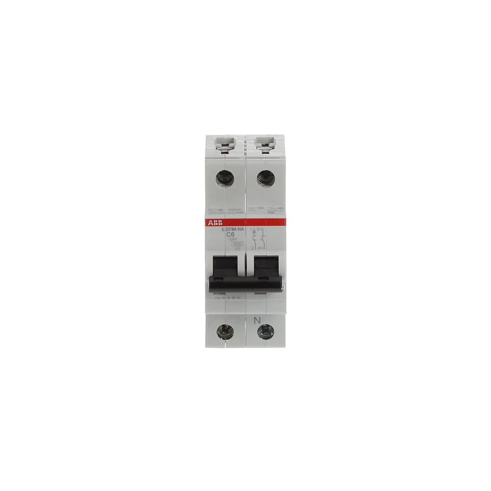 Interruttore Automatico Miniatura S200M 1P+N 6A Curva C 10kA per Uso Residenziale e Industriale